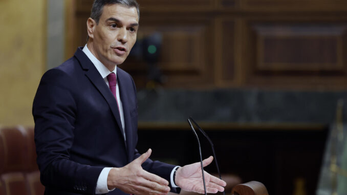 Imagen de archivo del presidente del Gobierno, Pedro Sánchez, en el Congreso. EFE/ Mariscal
