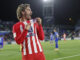 Griezmann celebra uno de sus goles en el último partido ante el Getafe. EFE / Mariscal