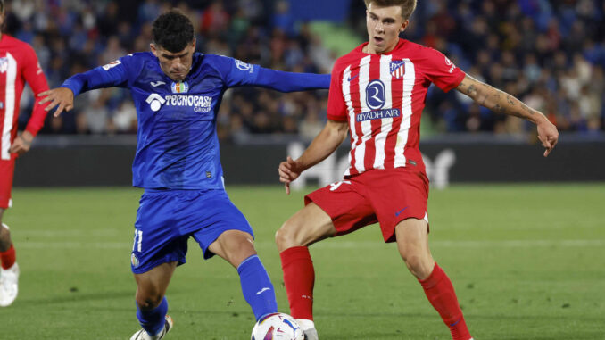 Pablo Barrios, el pasado miércoles en el partido ante el Getafe. EFE / Mariscal
