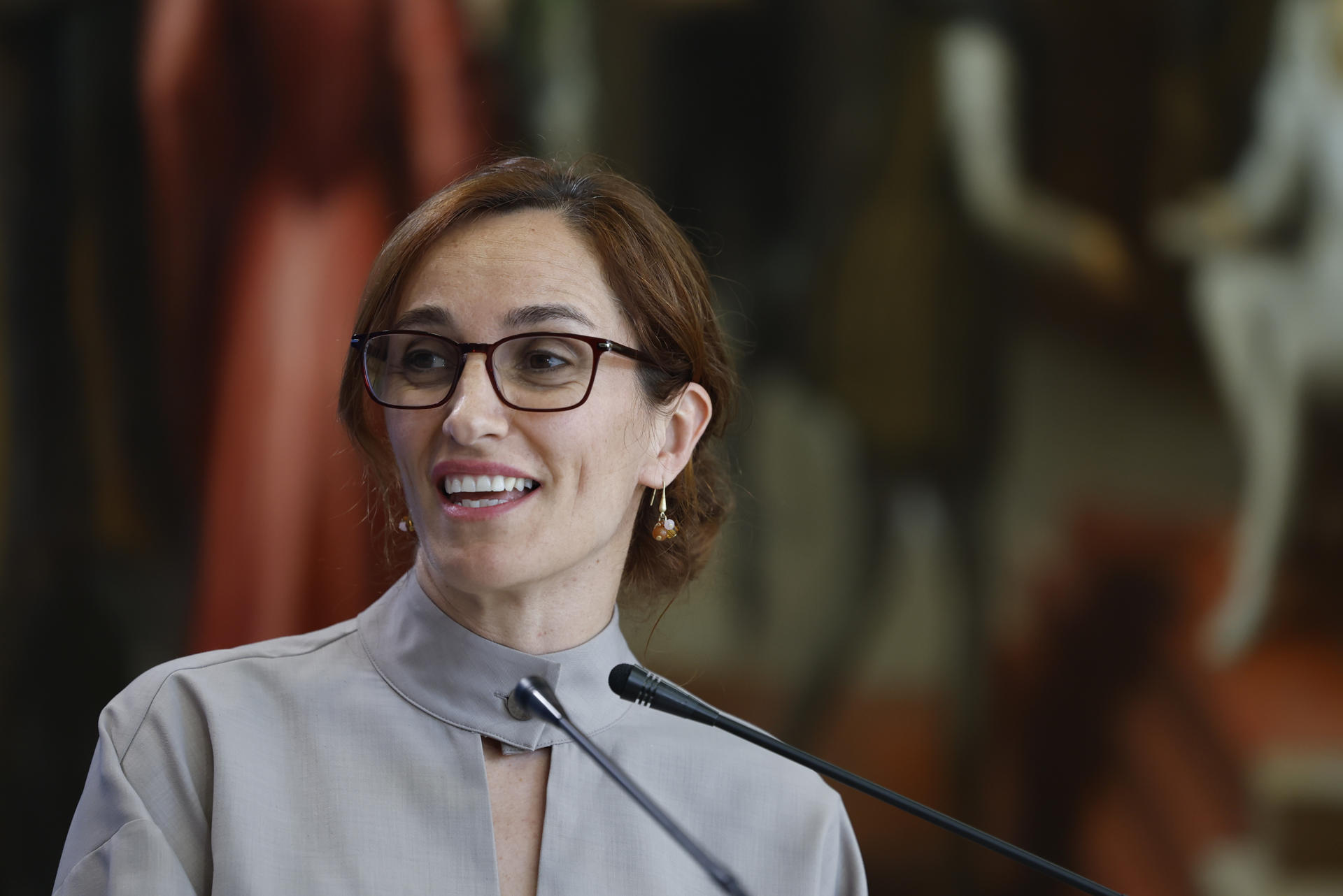 Imagen de archivo de la ministra de Sanidad, Mónica García, durante una rueda de prensa.
  EFE/ Mariscal
