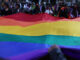 Personas participan en una marcha con motivo del Día del Orgullo LGTBI este sábado en La Paz (Bolivia). EFE/ Luis Gandarillas