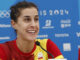 Carolina Marín, jugadora del equipo olímpico español de badminton, en una rueda de prensa de cara a su participación en los Juegos Olímpicos de París 2024. EFE/ Chema Moya