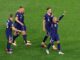 El neerlandés Donyell Malen (d) celebra el 3-0 durante el partido de octavos de la Eurocopa 2024 que han jugado Rumanía y Países Bajos en Múnich, Alemania. EFE/EPA/GEORGI LICOVSKI