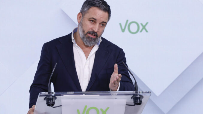 El líder de Vox, Santiago Abascal. EFE/ Javier Lizón
