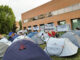 Imagen de la acampada de estudiantes a favor de Palestina en la explanada de la Universidad Complutense, en Madrid. EFE/Juliana Leao-Coelho