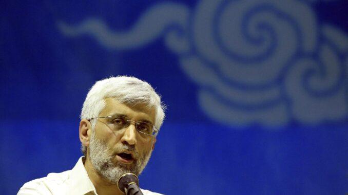 El candidato presidencial iraní Saeed Jalili. EFE/Abedin Taherkenareh
