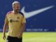 El entrenador alemán del FC Barcelona Hansi Flick durante sunaesión matinal de entrenamiento en la Ciudad Deportiva Joan Gamper. EFE/Alejandro García.