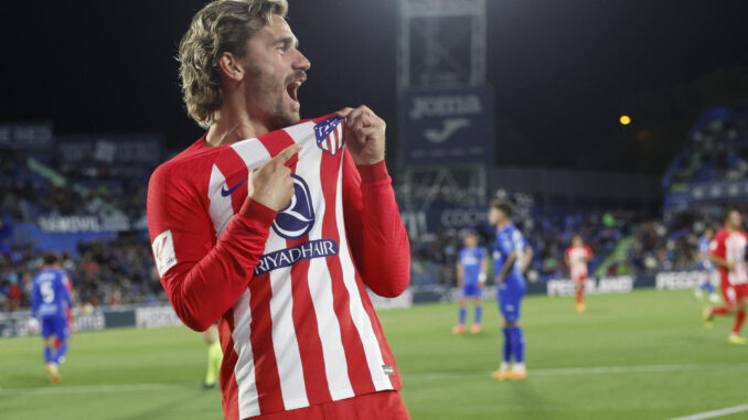 Griezmann celebra un gol con el Atlético en una foto de archivo. EFE / Mariscal
