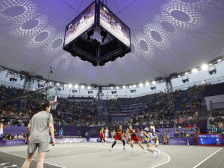 Partido de fase de grupos de Baloncesto 3x3 Femenino de los Juegos Olímpicos de París 2024, entre Francia y España, este miércoles, en la sede La Concorde de la capital francesa. EFE/ Miguel Toña