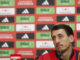 El jugador de la selección española Mikel Oyarzabal durante la rueda de prensa tras el entrenamiento en la localidad alemana de Donaueschingen, para preparar su próximo partido ante Alemania en cuartos de final de la Eurocopa 2024. EFE/J.J. Guillén