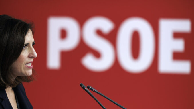 Imagen de archivo de la portavoz del PSOE, Esther Peña. EFE/Sergio Pérez
