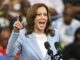 Fotografía del 30 de julio de 2024 de la vicepresidenta de Estados Unidos, Kamala Harris, hablando durante un acto de campaña en Georgia, Atlanta (EE.UU). EFE/Edward M. Pio Roda