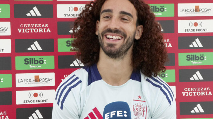 El jugador de la selección española Marc Cucurella durante una entrevista con la Agencia EFE. EFE/ EFETV
