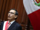 Fotografía de archivo del 23 de marzo de 2018 del ingeniero y empresario Martín Vizcarra jurando como nuevo presidente de Perú en el Congreso de la República del Perú, en Lima (Perú). EFE/ Ernesto Arias