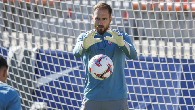 Jan Oblak, en el entrenamiento de este sábado. EFE/ Rodrigo Jimenez
