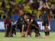 Jugadoras de Colombia reaccionan al perder la serie de penaltis en un partido de los cuartos de final de la Copa Mundial Femenina sub-20. EFE/ Ernesto Guzmán Jr.