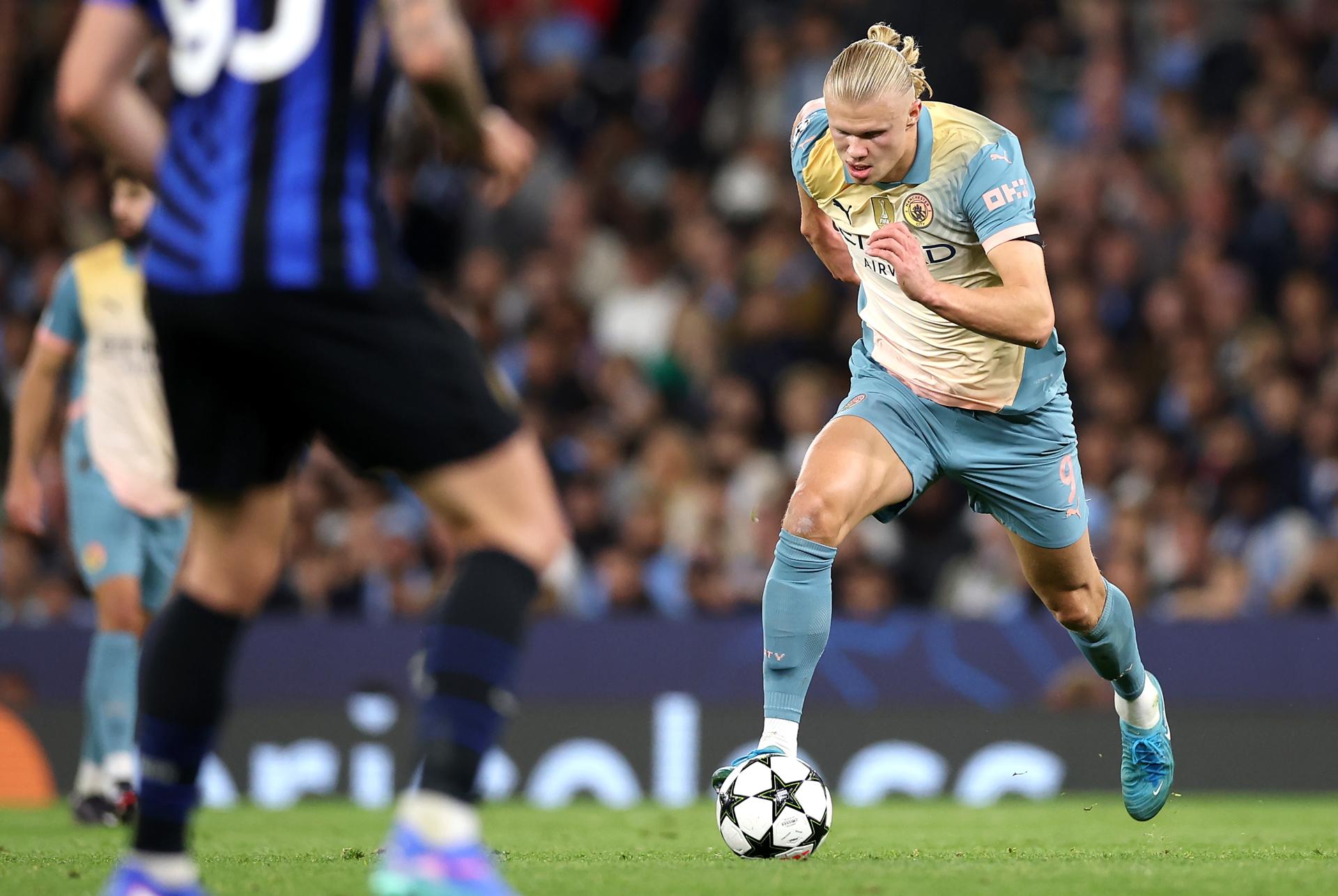 Erling Haaland durante el partido de la UEFA Champions que han jugado Manchester City e Inter en Manchester, Reino Unido EFE/EPA/ADAM VAUGHAN
