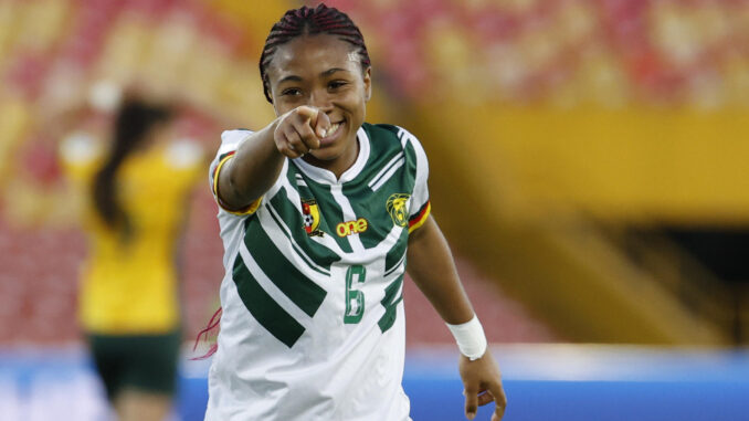 Achta Toko Njoya de Camerún celebra un gol en un partido del grupo A de la Copa Mundial Femenina sub-20. EFE/ Mauricio Dueñas Castañeda
