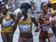 Imagen de archivo de la atleta ugandesa Rebecca Cheptegei (2ª I) durante el Campeonato Mundial de Atletismo en Budapest, Hungría, el 26 de agosto de 2023. EFE/EPA/Istvan Derencsenyi H