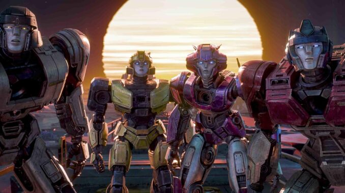 Una imagen de 'Transformers One', la nueva entrega de la franquicia de robots más conocida del mundo regresa este viernes a gran pantalla con un filme de animación en el que la inclusión social se abre paso mientras se tejen los entresijos de una enemistad entre dos grandes amigos. EFE/ Paramount Pictures
