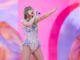 Fotografía de archivo de la cantautora estadounidense Taylor Swift durante su concierto, como parte de su 'The Eras Tour', en el estadio San Siro de Milán, Italia, el 13 de julio de 2024. EFE/EPA/Matteo Bazzi