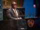 El presidente de Sierra Leona, Julius Maada, habla durante la "Cumbre del Futuro", antes del Debate General del 79º período de sesiones de la Asamblea General de las Naciones Unidas (ONU), en la Sede de las ONU en Nueva York (EE.UU.), este 22 de septiembre de 2024. La Cumbre del Futuro se celebrará del 22 al 23 de septiembre y reunirá a los dirigentes mundiales para abordar los desafíos críticos de la gobernanza mundial. EFE/EPA/Olga Fedrova