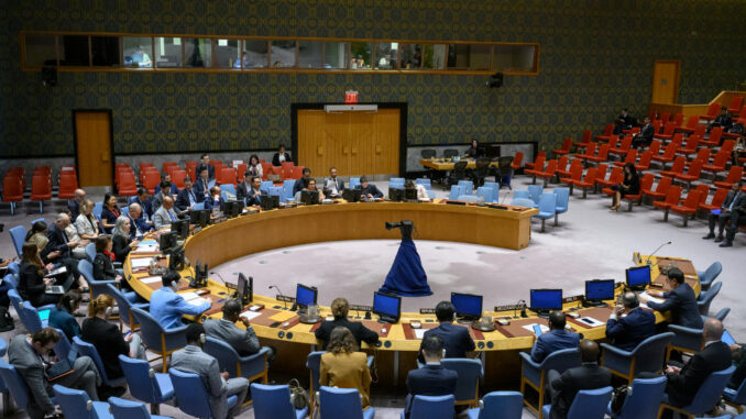 Fotografía cedida por la ONU donde se muestra el pleno del Consejo de Seguridad, durante una reunión sobre la paz y la seguridad en África, este jueves, en la sede del organismo internacional en Nueva York (Estados Unidos). EFE/Loey Felipe/ONU
