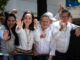 Fotografía del 28 de agosto de 2024 donde se observa al exdiputado venezolano Juan Pablo Guanipa (2-d) junto a la líder opositora venezolana, María Corina Machado (2-i), durante una manifestación de la oposición, en Caracas (Venezuela). EFE/ Ronald Peña R.