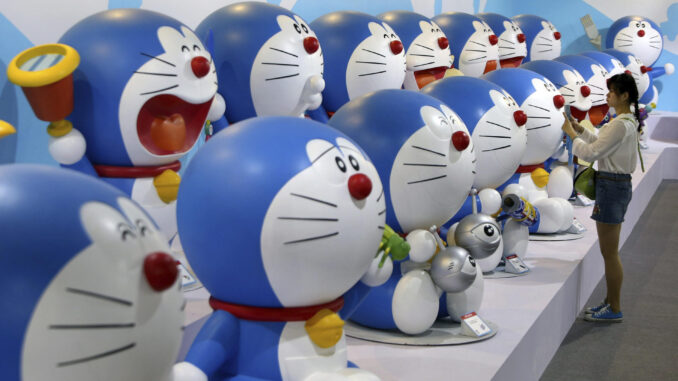 Imagen de archivo de una exposición sobre Doraemon. EPA/WU HONG
