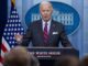 El presidente de Estados Unidos, Joe Biden, responde a una pregunta de los medios de comunicación durante la conferencia de prensa diaria de este 4 de octubre de 2024, en la sala de prensa de la Casa Blanca en Washington, DC, EE. UU. EFE/EPA/Shawn Thew