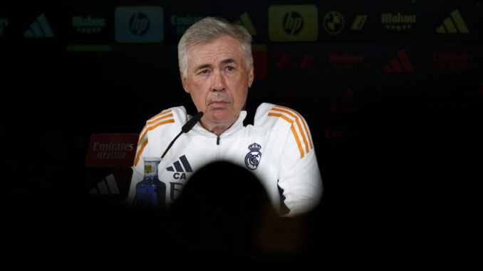 Ancelotti, este viernes. EFE/Juan Carlos Hidalgo
