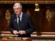 El primer ministro francés, el conservador Michel Barnier, este martes ante la Asamblea. EFE/EPA/JULIEN MATTIA