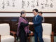 El presidente taiwanés, William Lai, mantiene un encuentro con la primera dama de Guatemala, Lucrecia Peinado, este viernes en el Palacio Presidencial de Taipéi.-EFE/ Liu Shu Fu