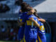 Fotografías cedida por la Confederación Sudamericana de Fútbol (Conmebol) de las jugadoras de Boca Juniors celebrando en el partido por el tercer puesto de la Copa Libertadores Femenina 2024 en Luque (Paraguay). EFE/ Conmebol /