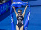 La francesa Cassandre Beaugard vence este sábado, en las series finales del World Triathlon Championship, en Torremolinos (Málaga), con un tiempo de 1:56:44. Con esta victoria completa la doble corona al habar vencido este mismo año el la prueba de triatlón en las Olimpiadas del París. EFE/ Álvaro Cabrera