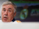 El entrenador del Real Madrid, Carlo Ancelotti durante la rueda de prensa posterior al entrenamiento en la Ciudad Deportiva de Valdebebas. EFE/Sergio Pérez