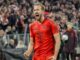 El delantero del Bayern Múnich Harry Kane celebra el 1-0 durante el partido de la Bundesliga que han jugado FC Bayern Munich y VfB Stuttgart en Munich, Alemania. EFE/EPA/RONALD WITTEK