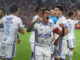 Jugadores de Cruzeiro celebran un gol de Kaio Jorge en un partido de las semifinales de la Copa Sudamericana. EFE/ Juan Ignacio Roncoroni