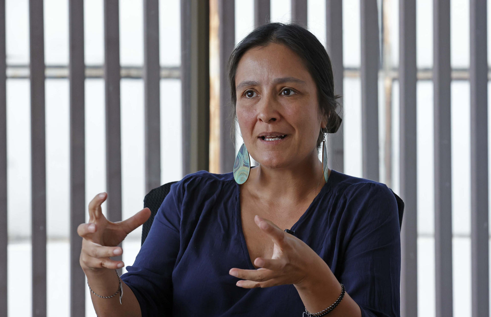 La directora general del Instituto Colombiano de Antropología e Historia (ICANH), Alhena Caicedo, durante una entrevista con EFE en Bogotá (Colombia). EFE/ Mauricio Dueñas Castañeda
