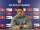 Fernando Torres, entrenador del Atlético de Madrid B, en rueda de prensa tras su partido frente al Real Madrid, este sábado. El entrenador ha mandado un mensaje de apoyo y fuerza a los familiares de los fallecidos y afectados por la DANA en Valencia. EFE/ Óscar Maya