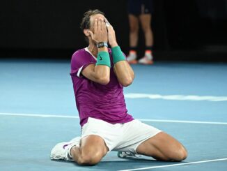 El tenista español Rafael Nadaltras ganar el Abierto de Australia en 2022. EFE/EPA/DEAN LEWINS