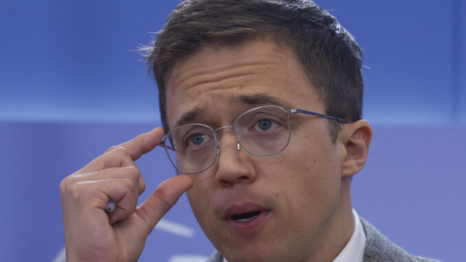 El portavoz de Sumar, Íñigo Errejón, en una imagen de archivo durante una rueda de prensa . EFE/ Juan Carlos Hidalgo
