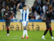 El delantero del Leganés Miguel de la Fuente (c), durante el partido de LaLiga que UD Leganés y Sevilla FC han disputado en el estadio de Butarque. EFE/Borja Sánchez-Trillo