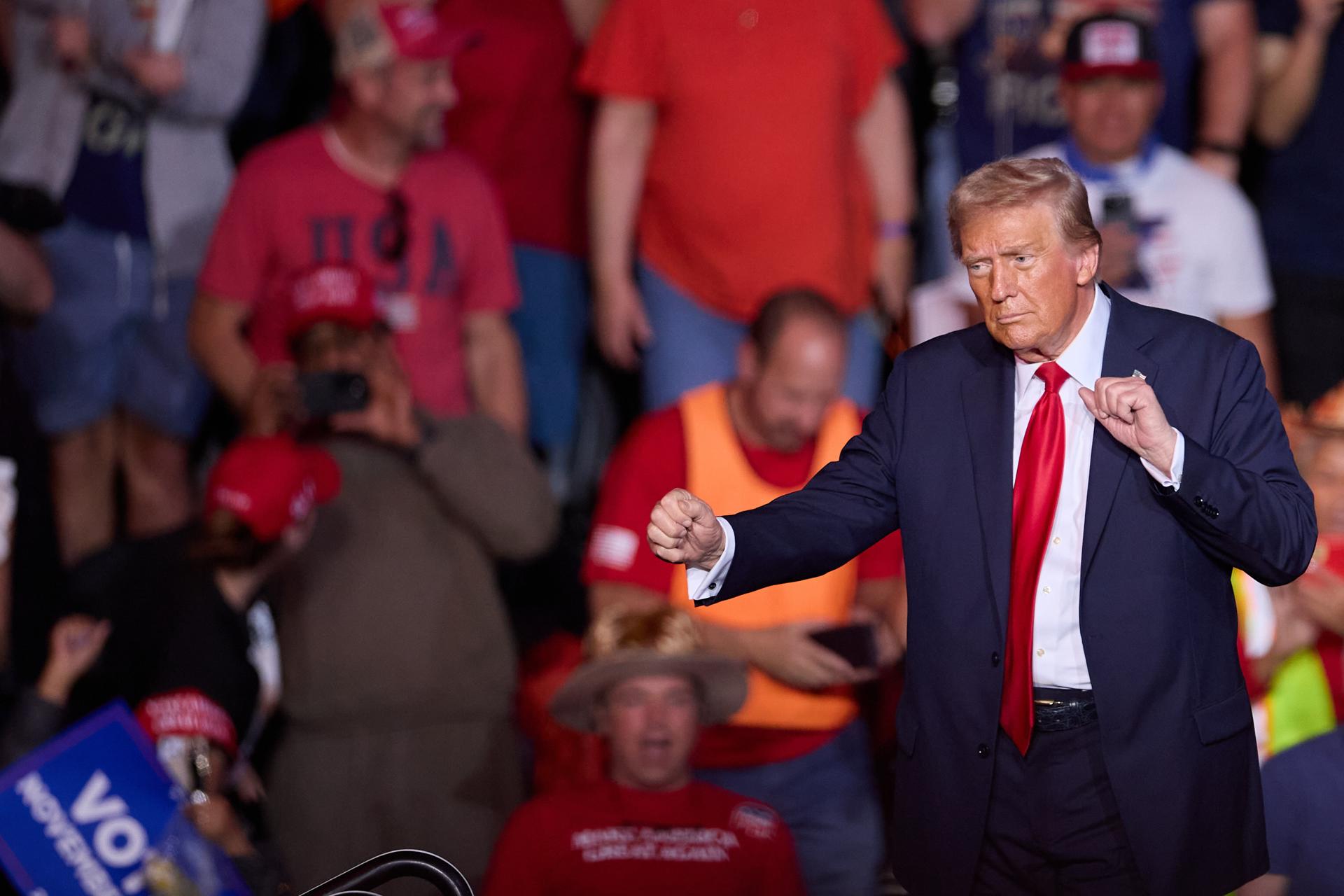 El republicano Donald J. Trump durane un mitin en Henderson, Nevada. EFE/EPA/ALLISON DINNER
