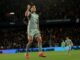 El jugador del Atlético de MAdrid Julian Alvarez celebra un gol durante el partido de la UEFA Champions League que ha  jugado Sprta de Praga y Atlético de Madrid en Praga, República Checa. EFE/EPA/MARTIN DIVISEK