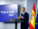 El ministro de Política Territorial, Angel Víctor Torres, comparece en rueda de prensa para informar de la reunión del Comité de crisis para el seguimiento de los efectos de la DANA, este domingo en Madrid.- EFE/ Daniel González