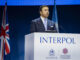 - El presidente de la Interpol, Ahmed Nasser Al Raisi durante su discurso en la ceremonia de clausura de la 92 Asamblea General de la Interpol en Glasgow. EFE/INTERPOL SOLOO USO EDITORIAL/SOLO DISPONIBLE PARA ILUSTRAR LA NOTICIA QUE ACOMPAÑA (CRÉDITO OBLIGATORIO)