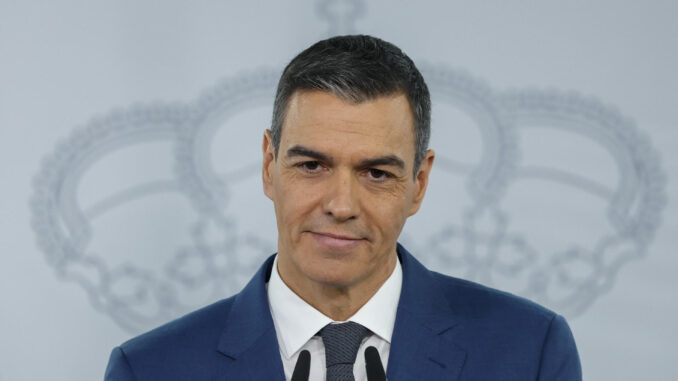 El presidente del Gobierno, Pedro Sánchez, comparece en rueda de prensa en una imagen de archivo. EFE/ Mariscal
