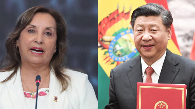 Combo de dos fotografías de archivo de la presidenta de Perú, Dina Boluarte (i), y el presidente de China, Xi Jinping. EFE/ Archivo
