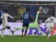 El jugador del Real Madrid Vinicius Junior (i) logra el 1-2 durante el partido de la UEFA Champions League que han jugado Atalanta BC y Real Madrid, en Bérgamo, Italia. EFE/EPA/MICHELE MARAVIGLIA